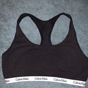calvin klein black cotton bralette